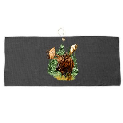 Wildlife - Moose Portrait Large Microfiber Waffle Golf Towel