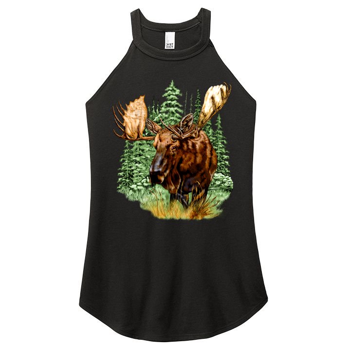 Wildlife - Moose Portrait Women's Perfect Tri Rocker Tank