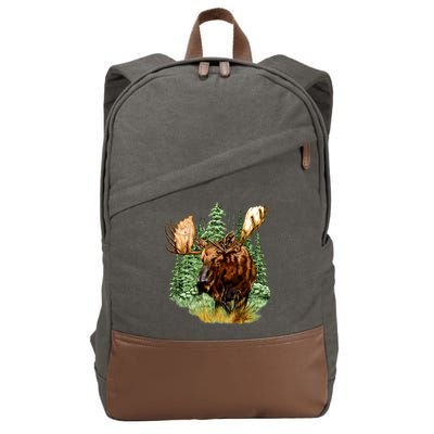 Wildlife - Moose Portrait Cotton Canvas Backpack