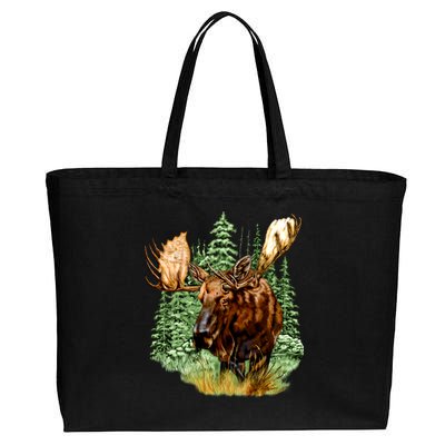 Wildlife - Moose Portrait Cotton Canvas Jumbo Tote