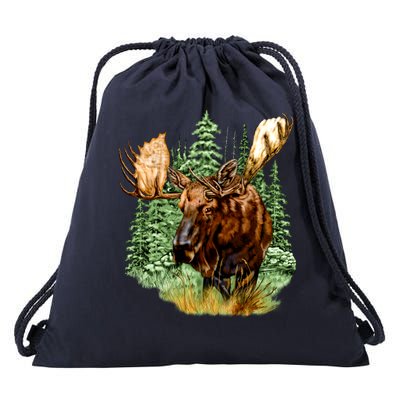 Wildlife - Moose Portrait Drawstring Bag