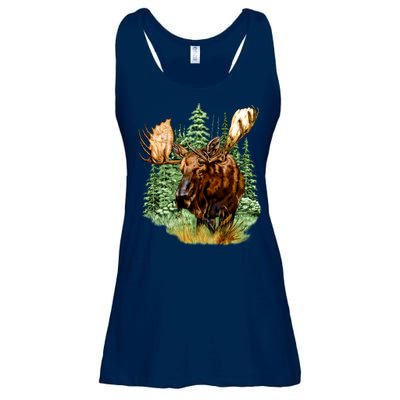 Wildlife - Moose Portrait Ladies Essential Flowy Tank