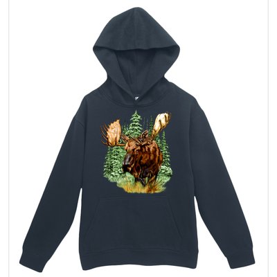 Wildlife - Moose Portrait Urban Pullover Hoodie