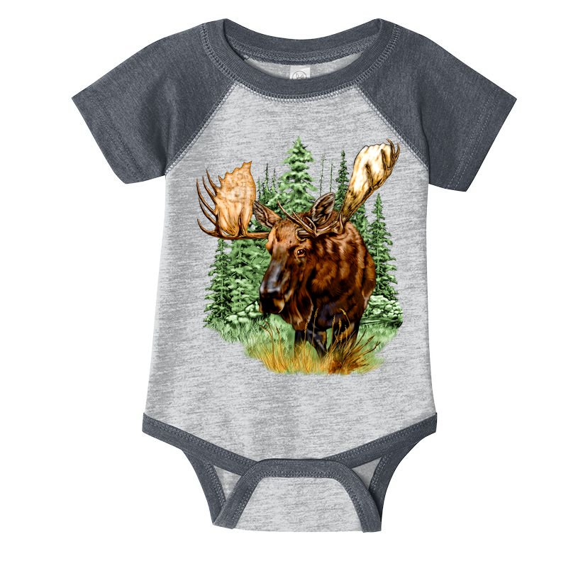 Wildlife - Moose Portrait Infant Baby Jersey Bodysuit