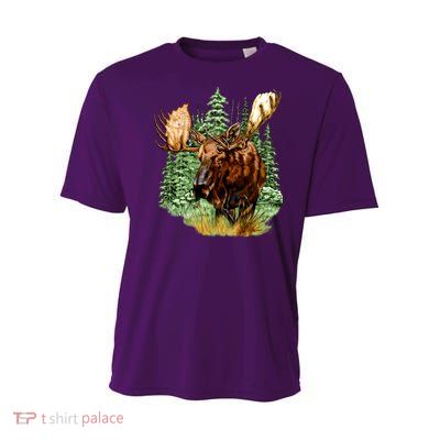 Wildlife - Moose Portrait Youth Performance Sprint T-Shirt