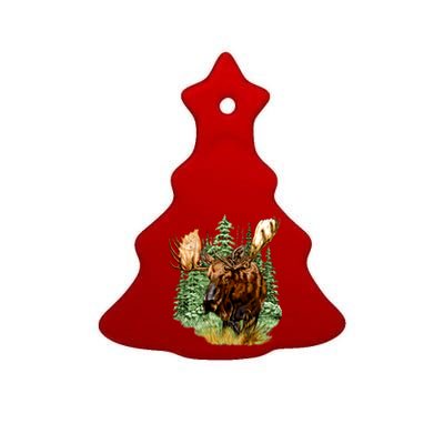 Wildlife - Moose Portrait Ceramic Tree Ornament