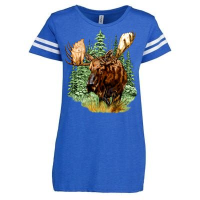 Wildlife - Moose Portrait Enza Ladies Jersey Football T-Shirt