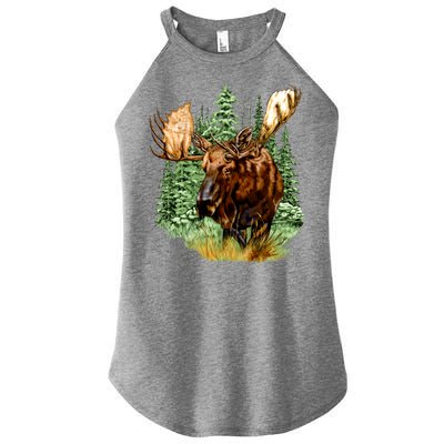 Wildlife - Moose Portrait Women's Perfect Tri Rocker Tank