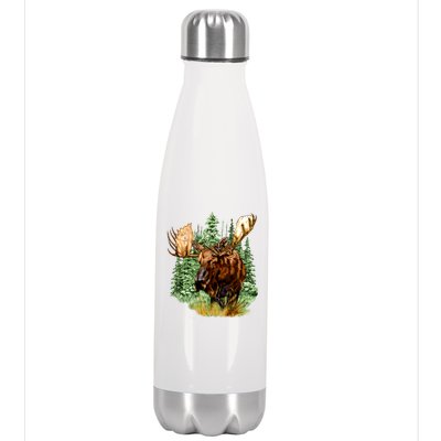 Wildlife - Moose Portrait Stainless Steel Insulated Water Bottle