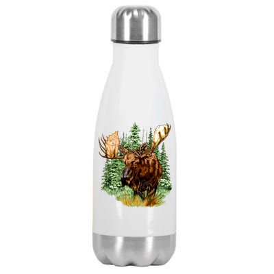 Wildlife - Moose Portrait Stainless Steel Insulated Water Bottle