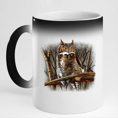 Wildlife - Owl Perched 11oz Black Color Changing Mug