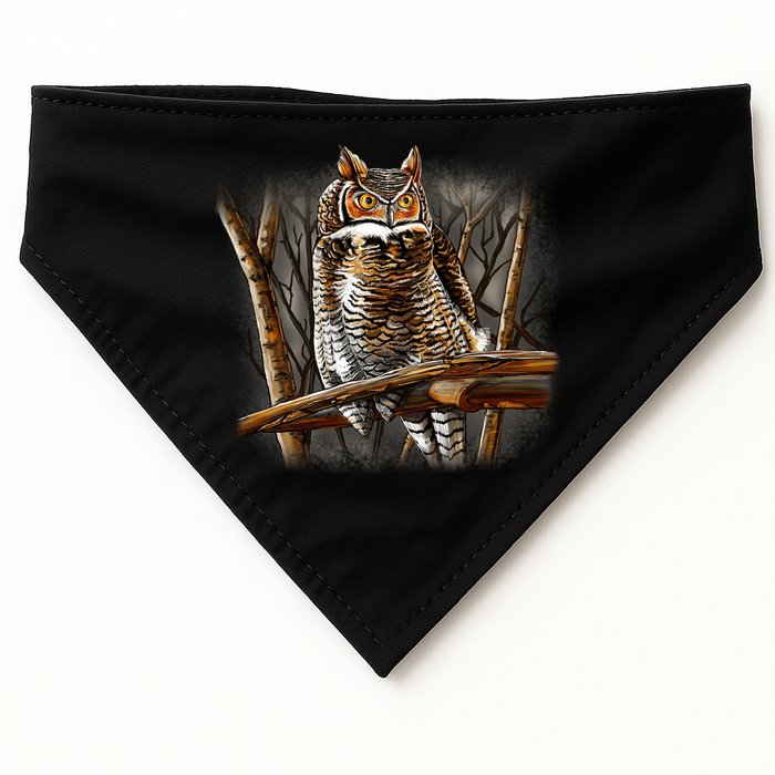 Wildlife - Owl Perched USA-Made Doggie Bandana
