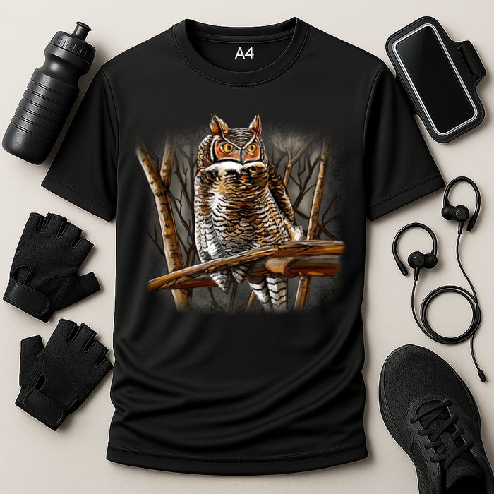 Wildlife - Owl Perched Cooling Performance Crew T-Shirt