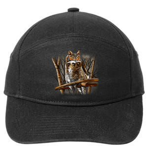 Wildlife - Owl Perched 7-Panel Snapback Hat