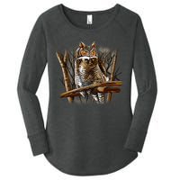 Wildlife - Owl Perched Women's Perfect Tri Tunic Long Sleeve Shirt