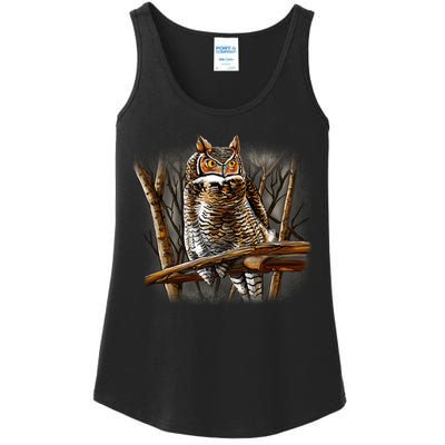 Wildlife - Owl Perched Ladies Essential Tank