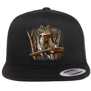 Wildlife - Owl Perched Flat Bill Trucker Hat