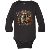 Wildlife - Owl Perched Baby Long Sleeve Bodysuit