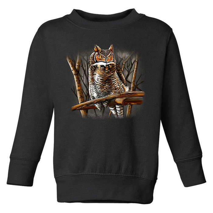 Wildlife - Owl Perched Toddler Sweatshirt