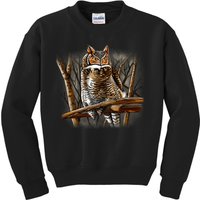 Wildlife - Owl Perched Kids Sweatshirt