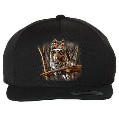 Wildlife - Owl Perched Wool Snapback Cap