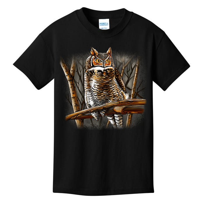 Wildlife - Owl Perched Kids T-Shirt