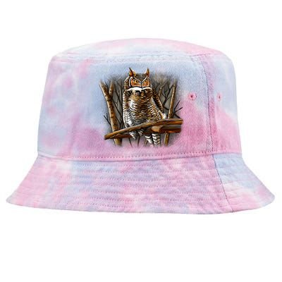 Wildlife - Owl Perched Tie-Dyed Bucket Hat