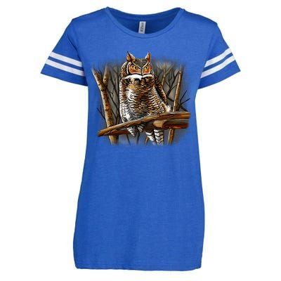 Wildlife - Owl Perched Enza Ladies Jersey Football T-Shirt