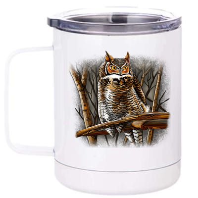 Wildlife - Owl Perched 12 oz Stainless Steel Tumbler Cup