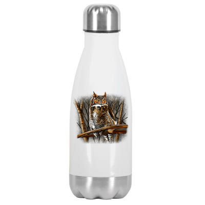 Wildlife - Owl Perched Stainless Steel Insulated Water Bottle