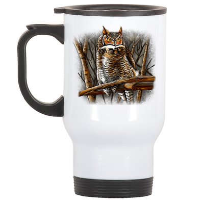 Wildlife - Owl Perched Stainless Steel Travel Mug