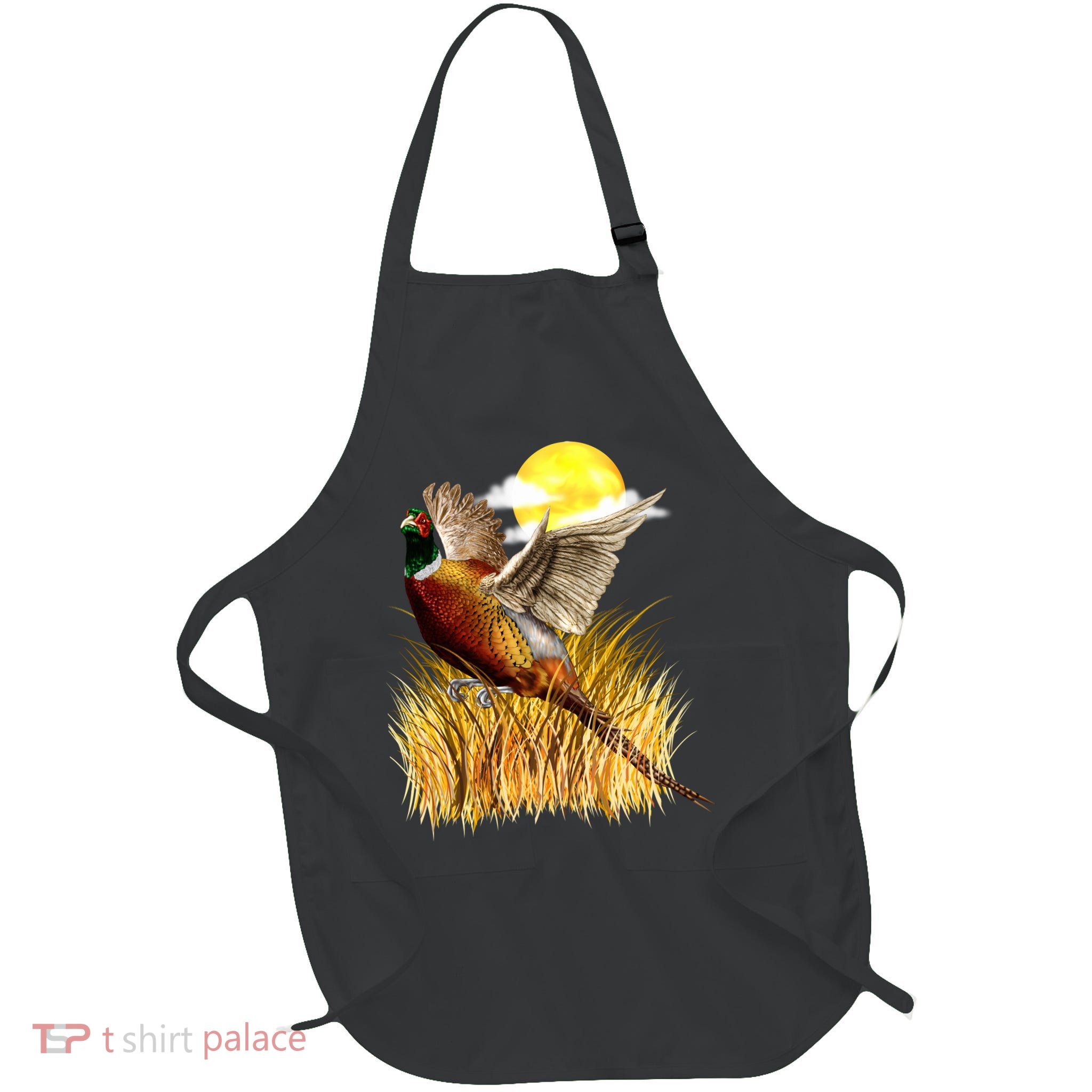 Wildlife - Pheasant Bird Portrait Full-Length Apron With Pockets