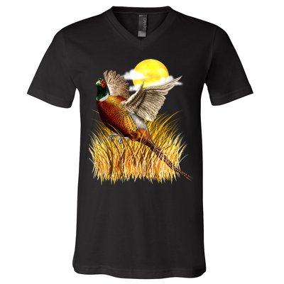 Wildlife - Pheasant Bird Portrait V-Neck T-Shirt