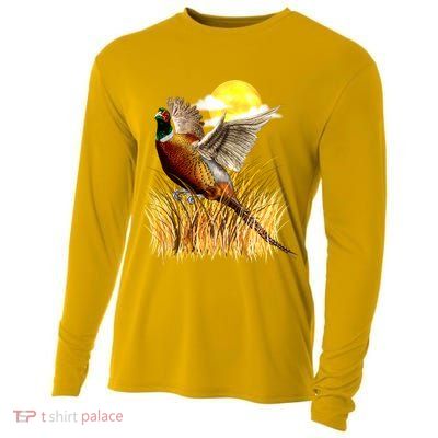 Wildlife - Pheasant Bird Portrait Cooling Performance Long Sleeve Crew