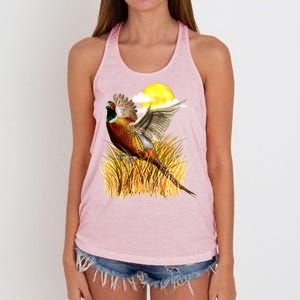 Wildlife - Pheasant Bird Portrait Women's Knotted Racerback Tank