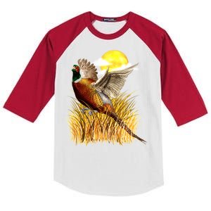 Wildlife - Pheasant Bird Portrait Kids Colorblock Raglan Jersey