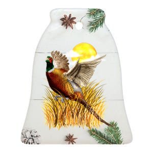 Wildlife - Pheasant Bird Portrait Ceramic Bell Ornament