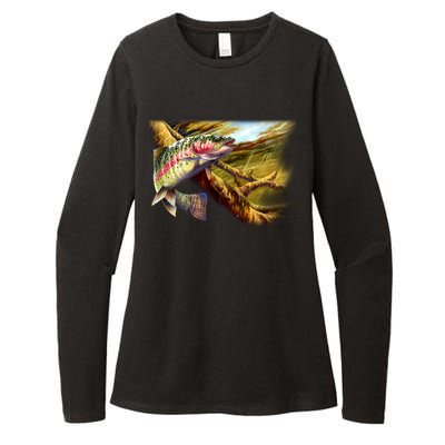 Wildlife - Rainbow Trout Womens CVC Long Sleeve Shirt