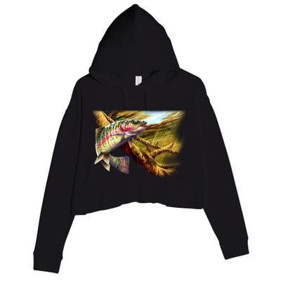 Wildlife - Rainbow Trout Crop Fleece Hoodie