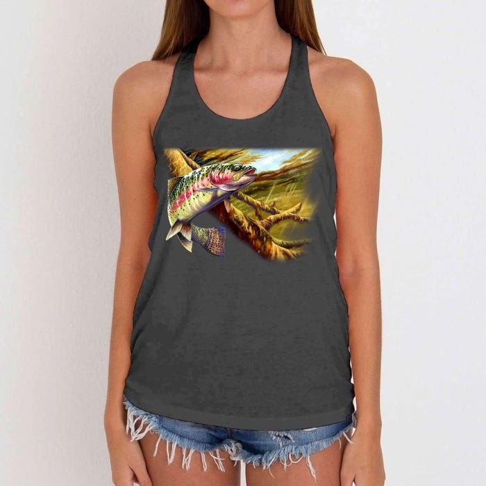 Wildlife - Rainbow Trout Women's Knotted Racerback Tank