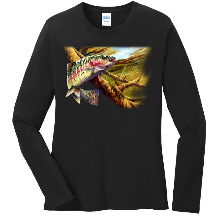 Wildlife - Rainbow Trout Ladies Long Sleeve Shirt