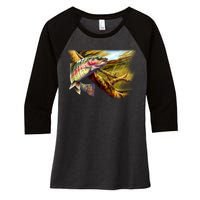 Wildlife - Rainbow Trout Women's Tri-Blend 3/4-Sleeve Raglan Shirt