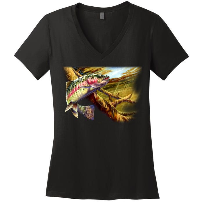 Wildlife - Rainbow Trout Women's V-Neck T-Shirt