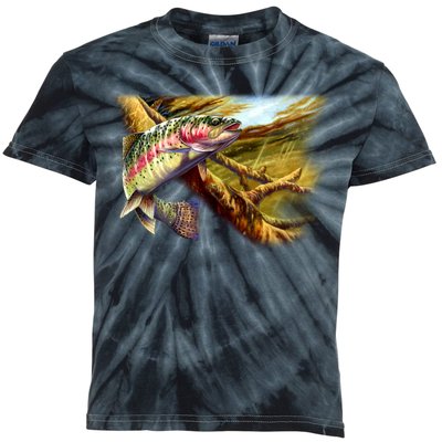 Wildlife - Rainbow Trout Kids Tie-Dye T-Shirt