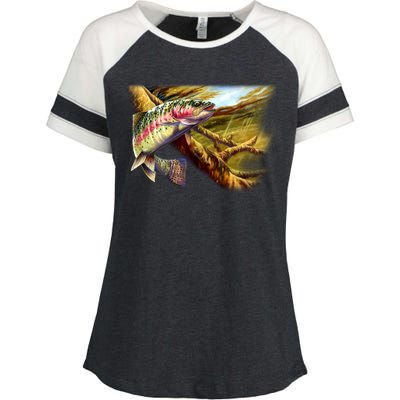 Wildlife - Rainbow Trout Enza Ladies Jersey Colorblock Tee