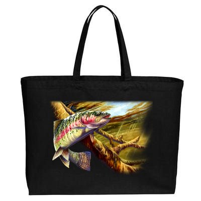 Wildlife - Rainbow Trout Cotton Canvas Jumbo Tote