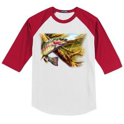 Wildlife - Rainbow Trout Kids Colorblock Raglan Jersey