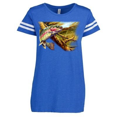 Wildlife - Rainbow Trout Enza Ladies Jersey Football T-Shirt