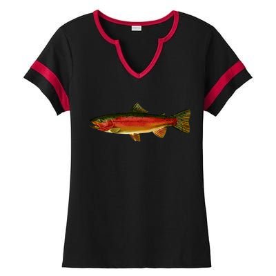 Wildlife - Rainbow Trout Side Ladies Halftime Notch Neck Tee