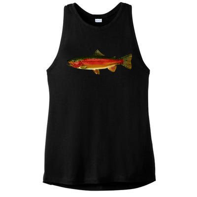 Wildlife - Rainbow Trout Side Ladies PosiCharge Tri-Blend Wicking Tank